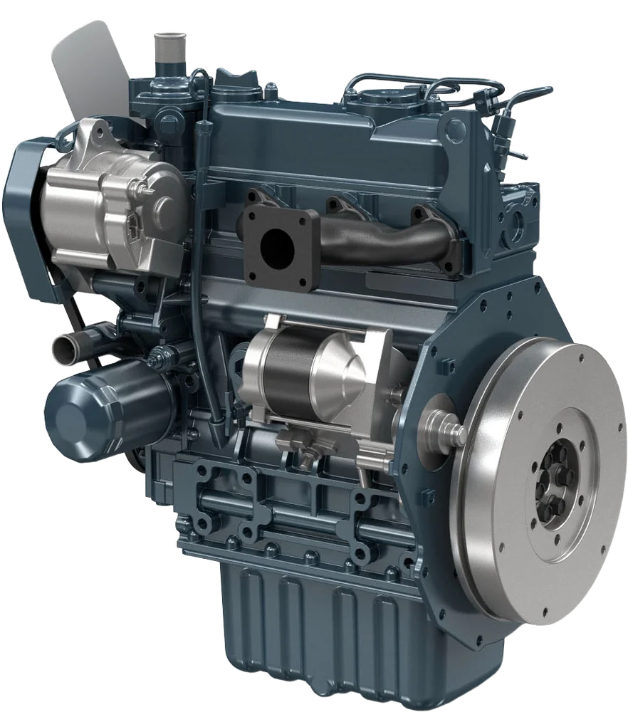 Motor Kubota D1005-E4B vista en ángulo