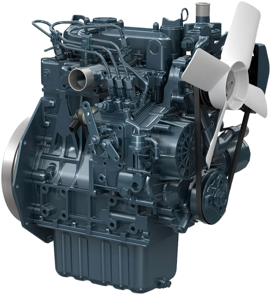 Motor diésel Kubota D1005-E4B, 24 HP, 3 cilindros, Serie 05 — representante oficial en Chile