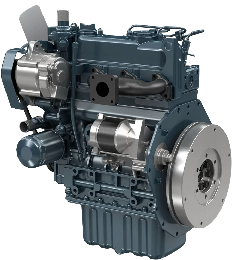 Motor Kubota D1105-E4B vista en ángulo