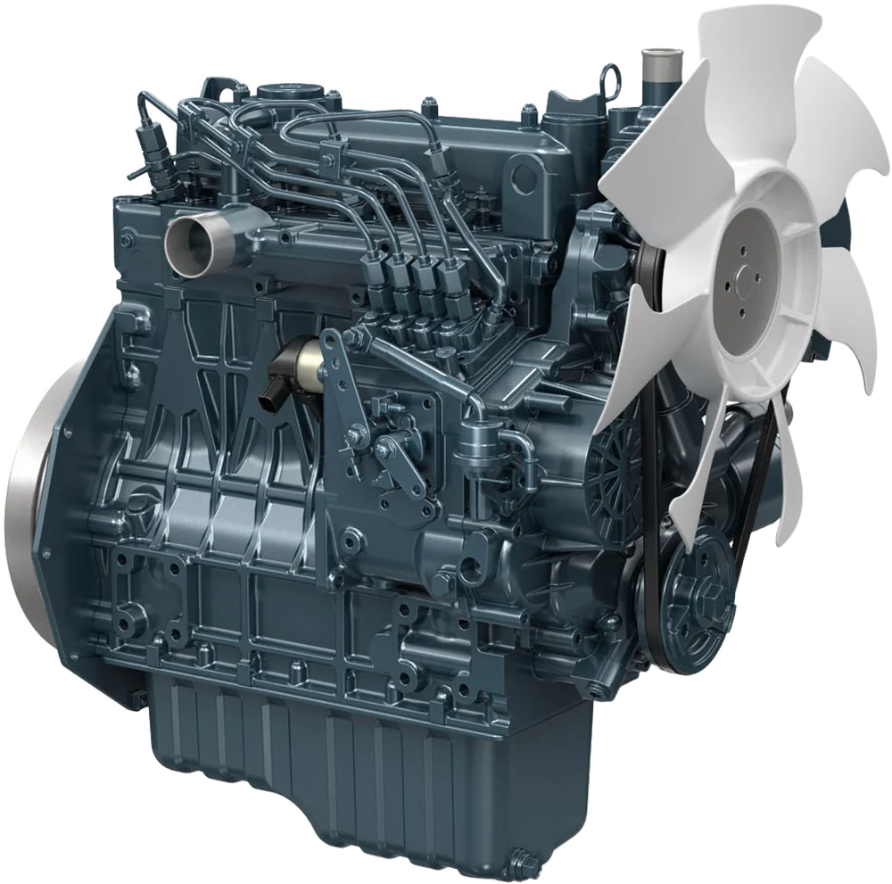 Motor Kubota V1505-E2B, natural, inyección indirecta, 35.5 HP / 3000 RPM, norma Tier 2 + EU Stage IIIA