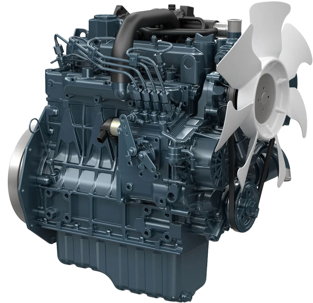 Motor diésel Kubota V1505-T-E3B turboalimentado, 44 HP, 4 cilindros, Serie 05 — representante oficial en Chile