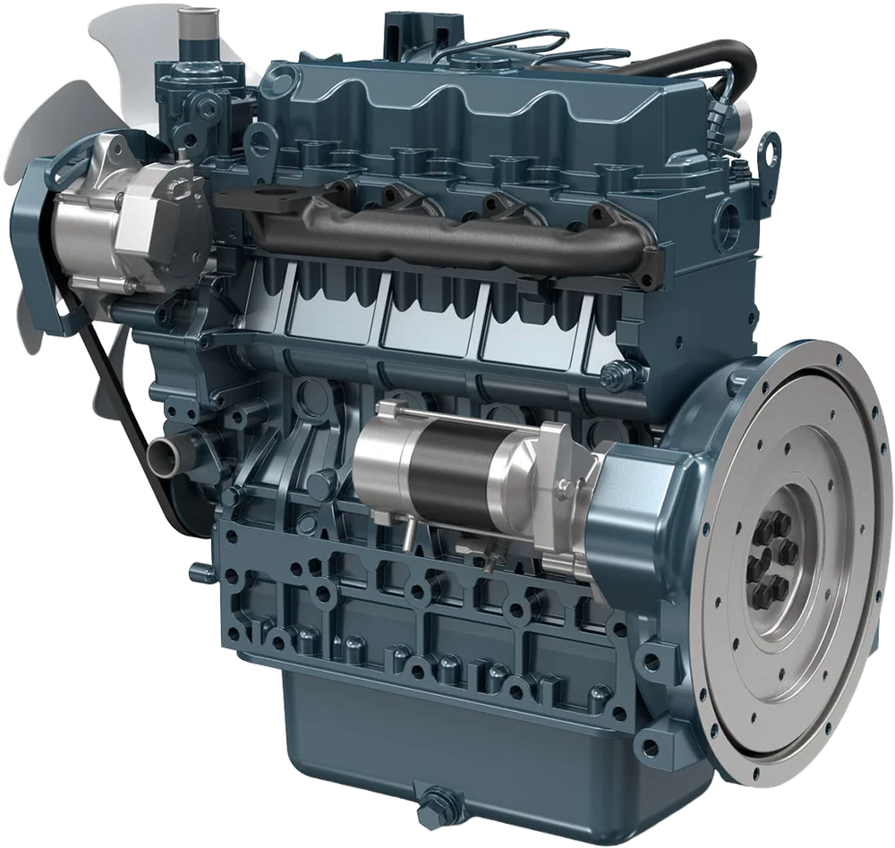 Motor Kubota V2203-M-E3B vista posterior