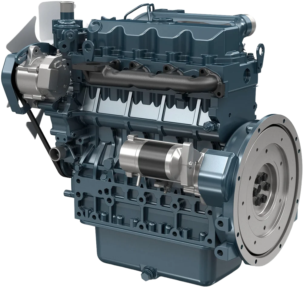 Motor Kubota V2403-M-DI vista en ángulo