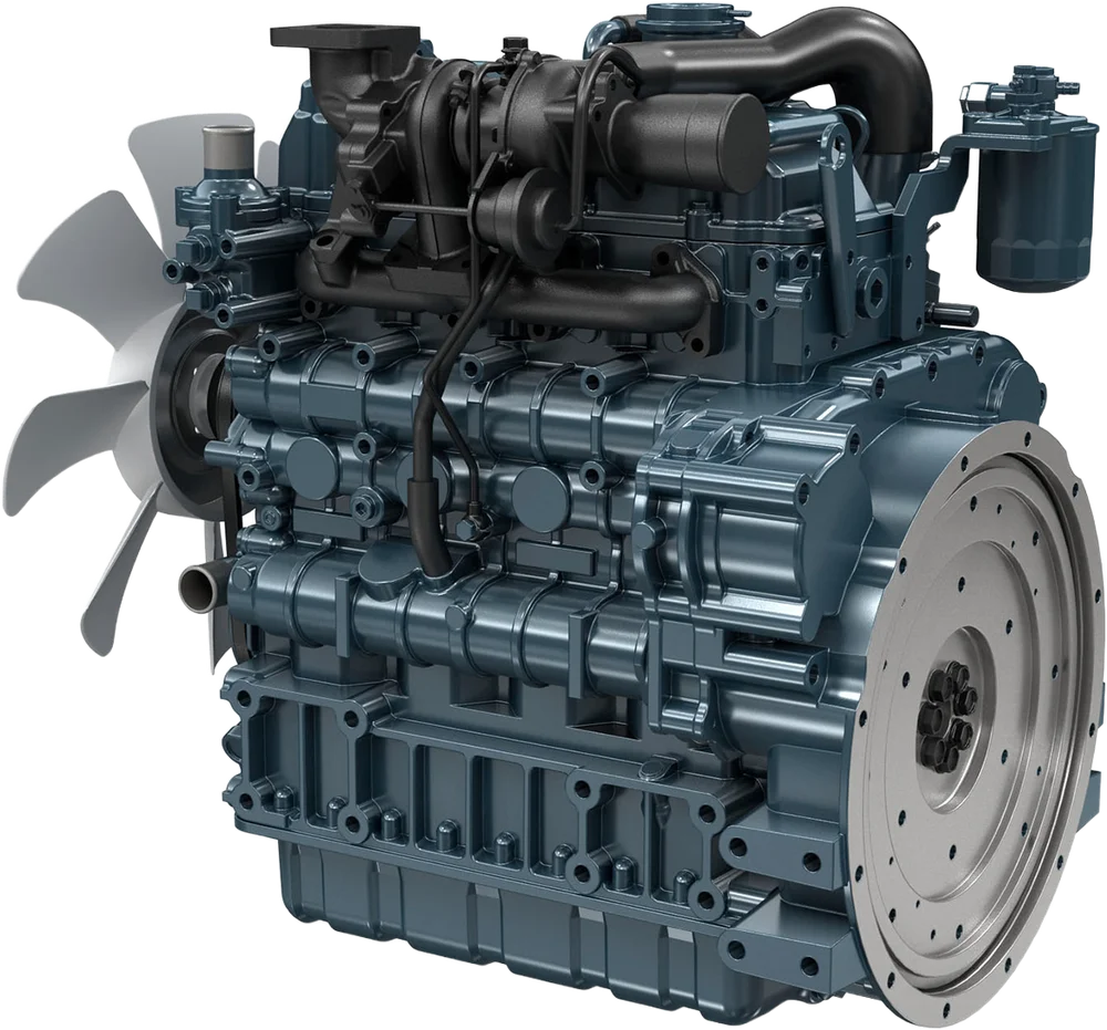 Motor Kubota V2607-DI-T vista en ángulo