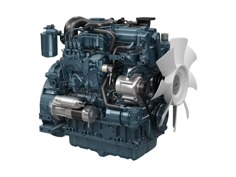 Motor diésel Kubota V2607, 66 HP, 4 cilindros turbo — Serie 07, venta en Chile