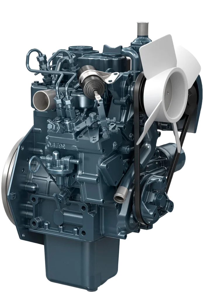 Motor diésel Kubota Z482-E4B, 13.3 HP, 2 cilindros, el más compacto de la gama, Serie Super Mini — representante oficial en Chile